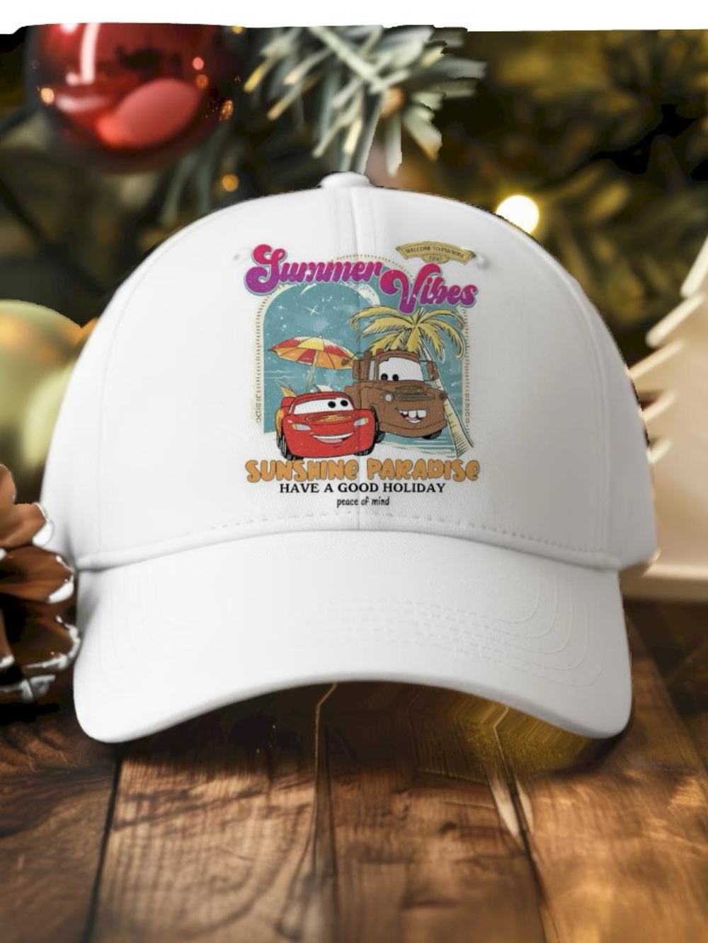 White Summer Vibes Baseball Cap - Sunshine Paradise